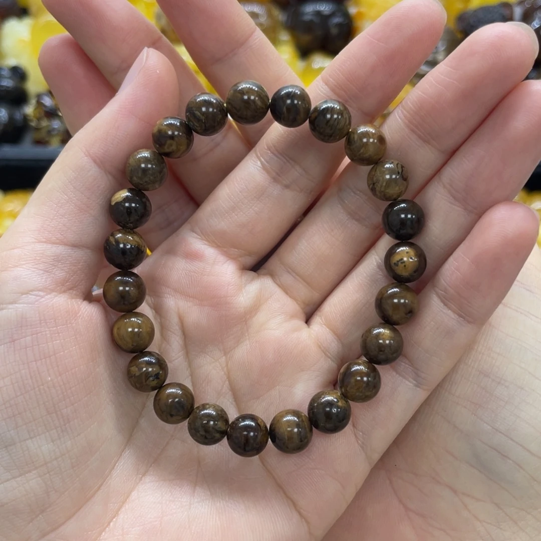 琥珀未镶嵌裸石根珀单圈8mm