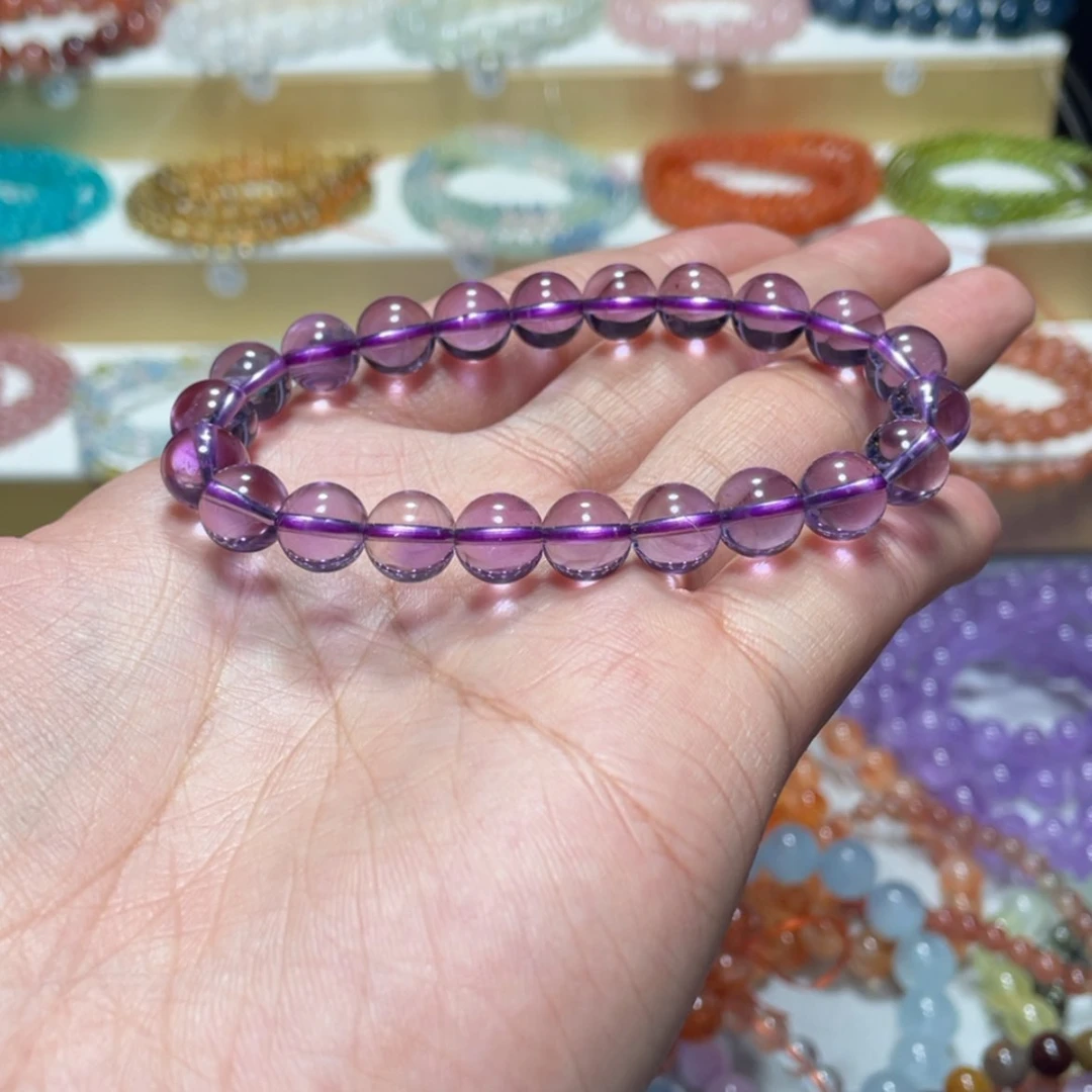 【闪购商品】水晶手链银S800镀金镶嵌桃*屿