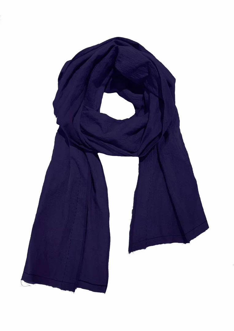 左岸迷香秋冬长款深蓝混纺夏季男士围巾藏蓝时尚百搭纯色蓝色披肩