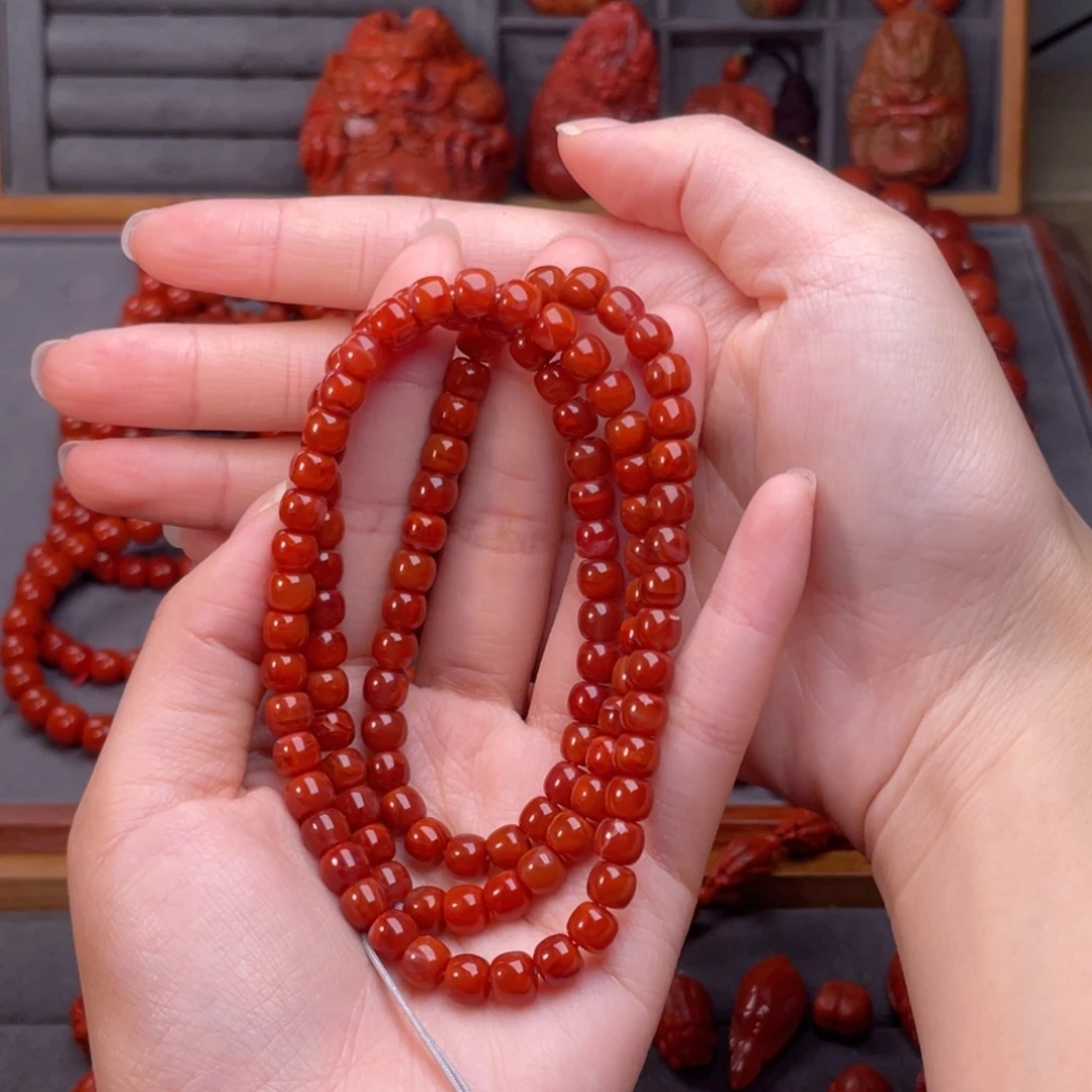 南红玛瑙未镶嵌配饰卡6mm