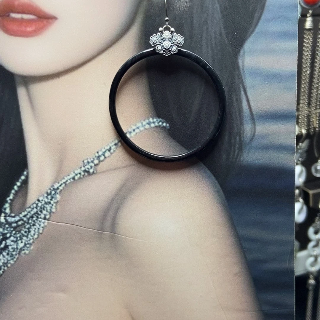 翡翠银S925镶嵌耳饰品质珠宝