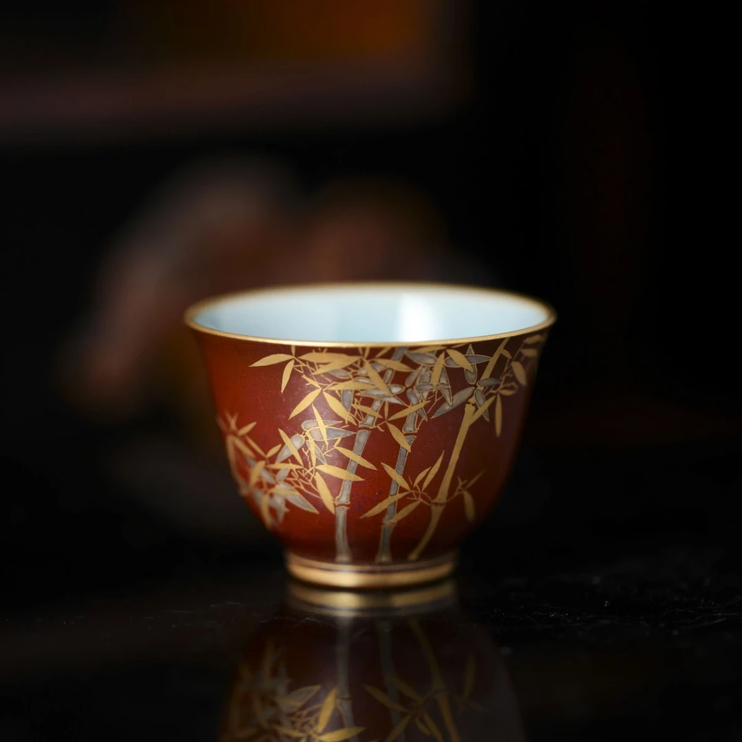 自慢堂--玉兰杯铁锈红竹子