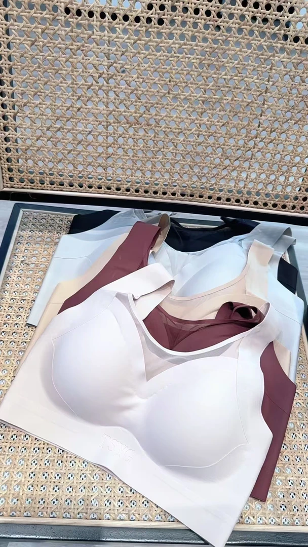 迪迪自留5色睡眠款106纱网立体字母纯色无痕背心美背
