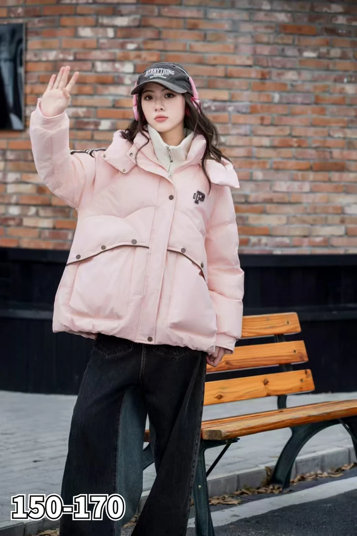 女童连帽休闲旗旗6个扣子带户