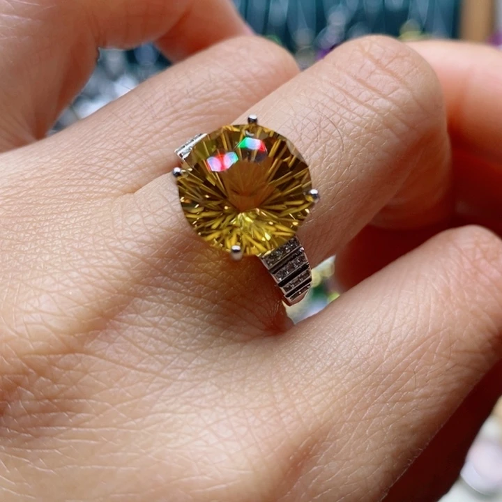 银S925镶嵌戒指水晶天然水晶戒指