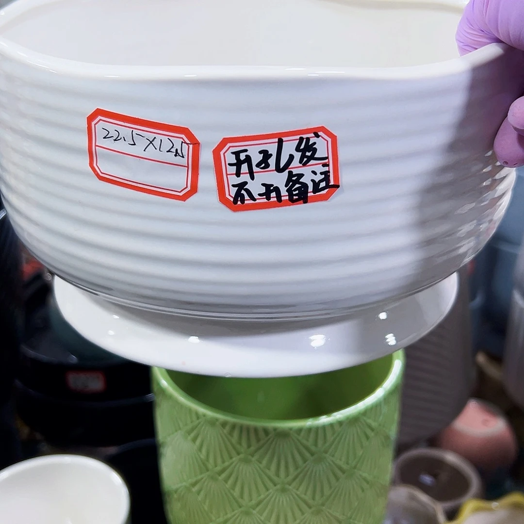 有孔外贸尾货陶瓷花盆凑单10米包邮