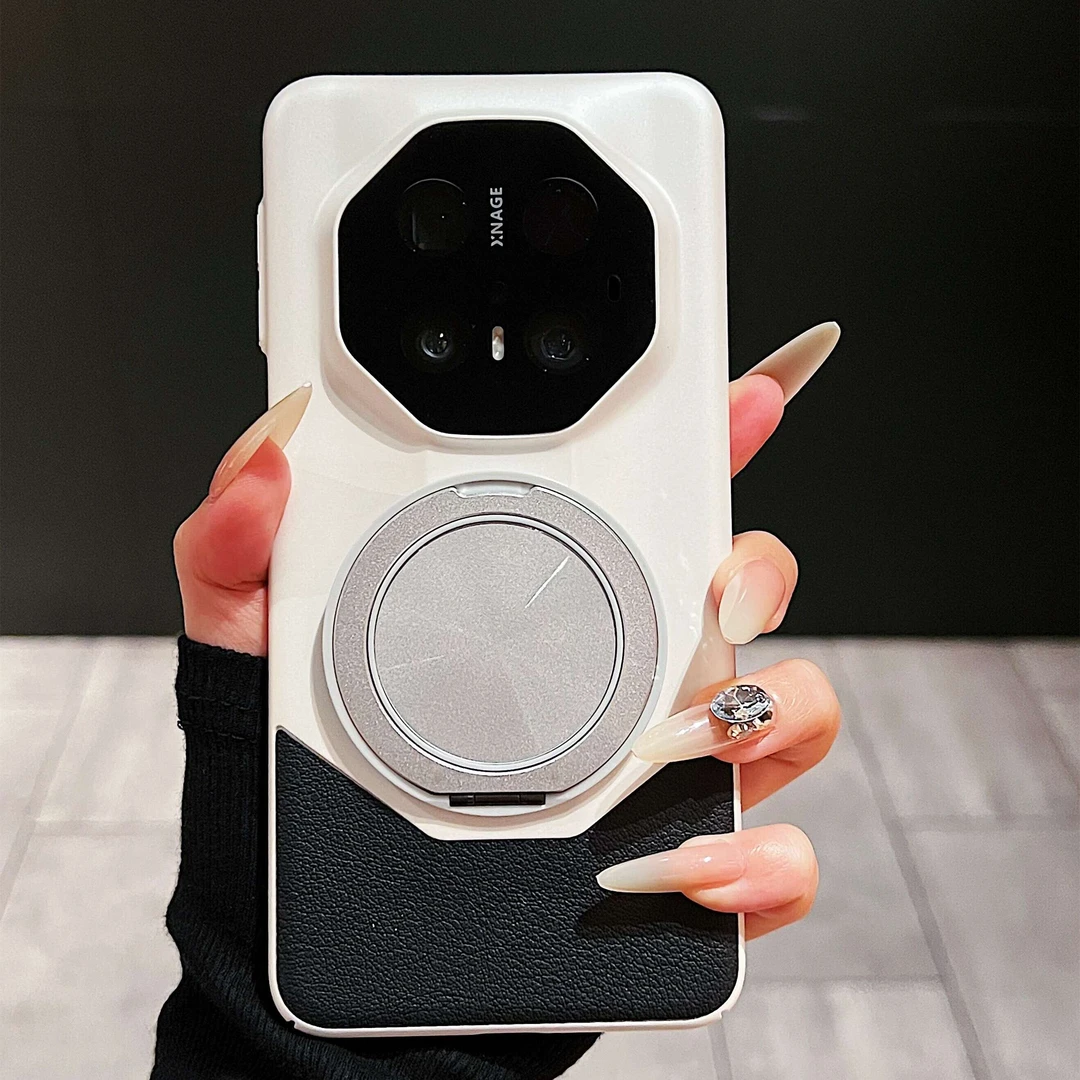 纳帕真皮磁吸360旋转支架适用于华为mate70rs非凡大师手机壳ins风