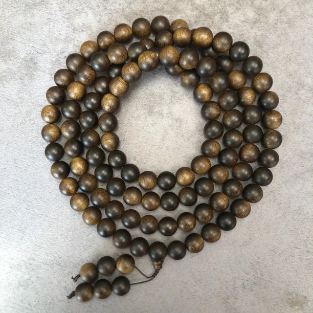 收藏级帝王芽庄玉化瘤疤老白棋14mm多圈沉水手串xg5066061