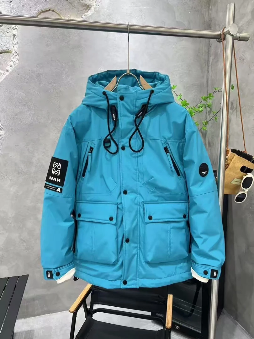 连帽收口袖多口袋短款冬季棉衣防风潮流保暖户外加厚