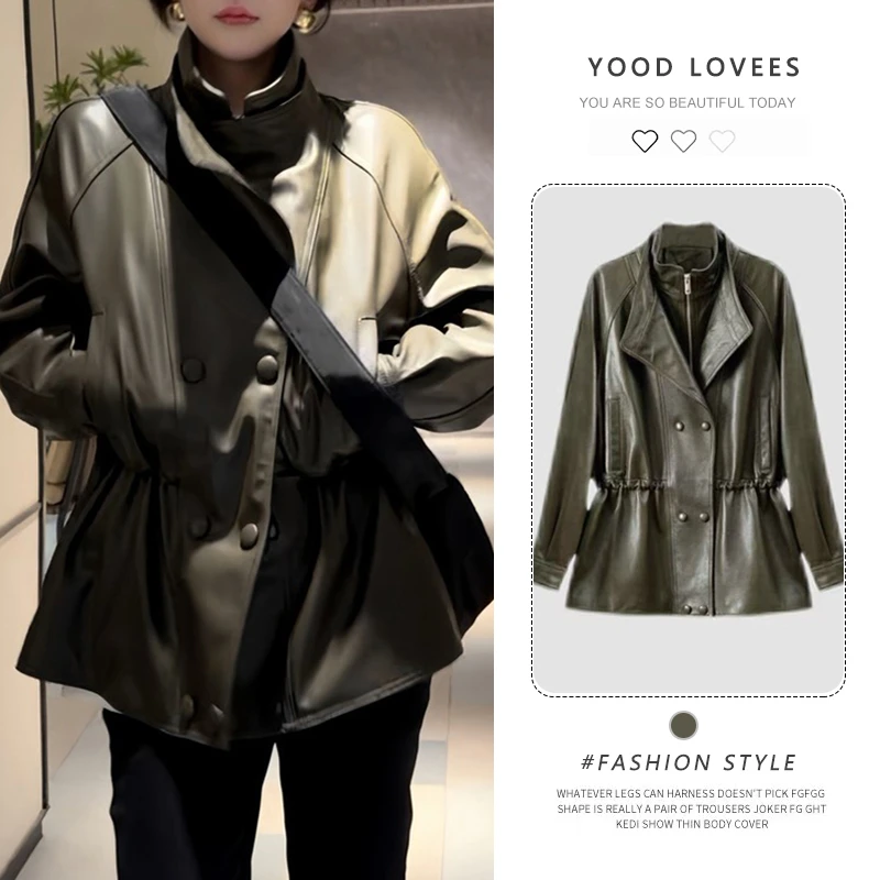 韩版高级感气质皮衣外套2025新款秋冬复古夹克设计感宽松显瘦上衣