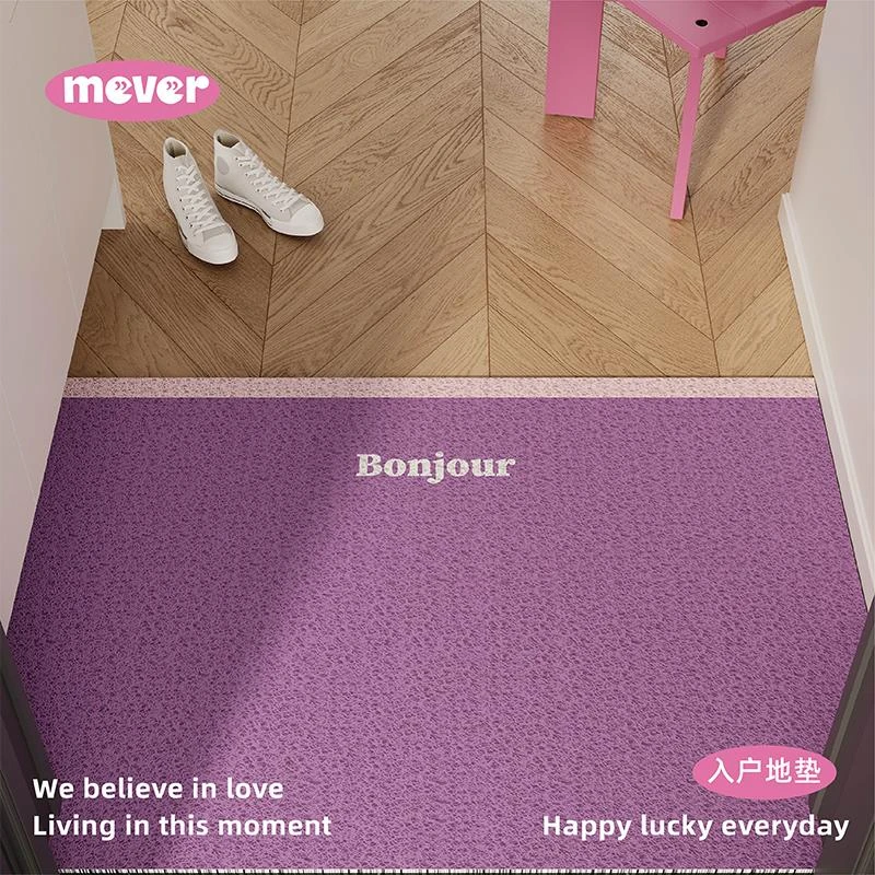 丝圈现代格子简约ins风入户地垫丝圈防滑脚垫毯进门垫玄关可裁剪