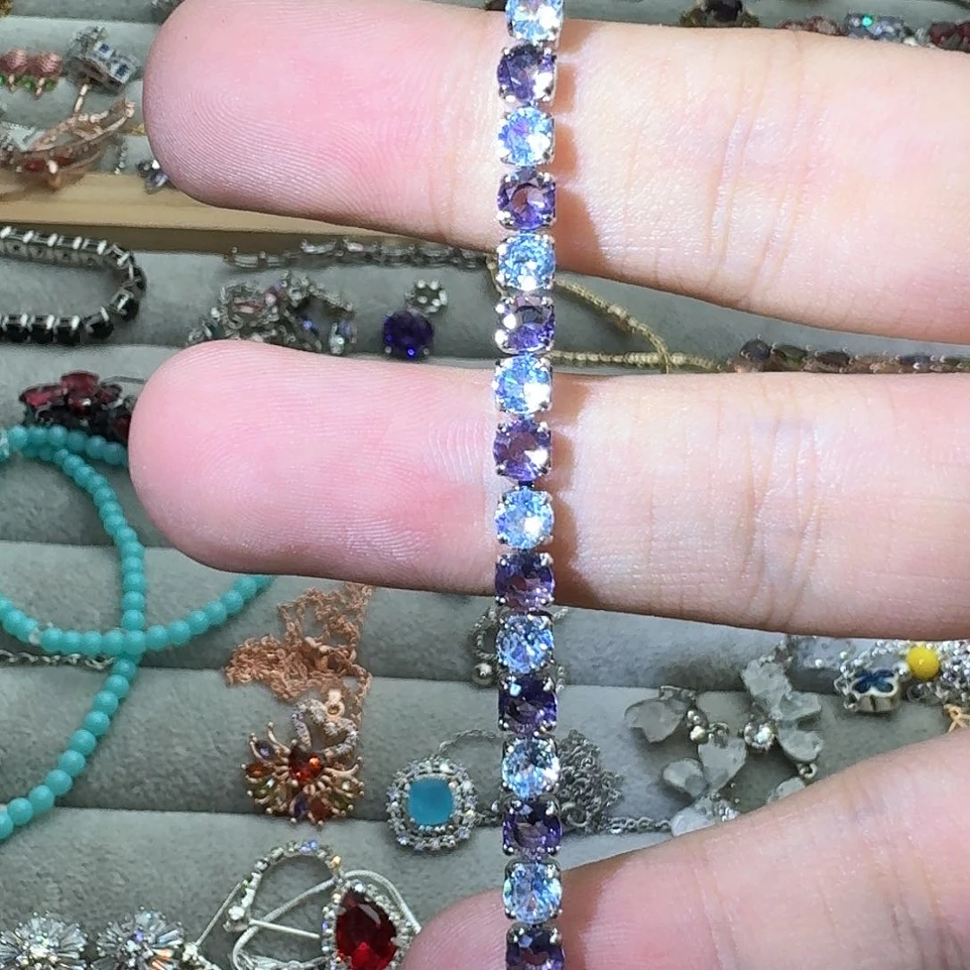 托帕石戒指银S925镶嵌