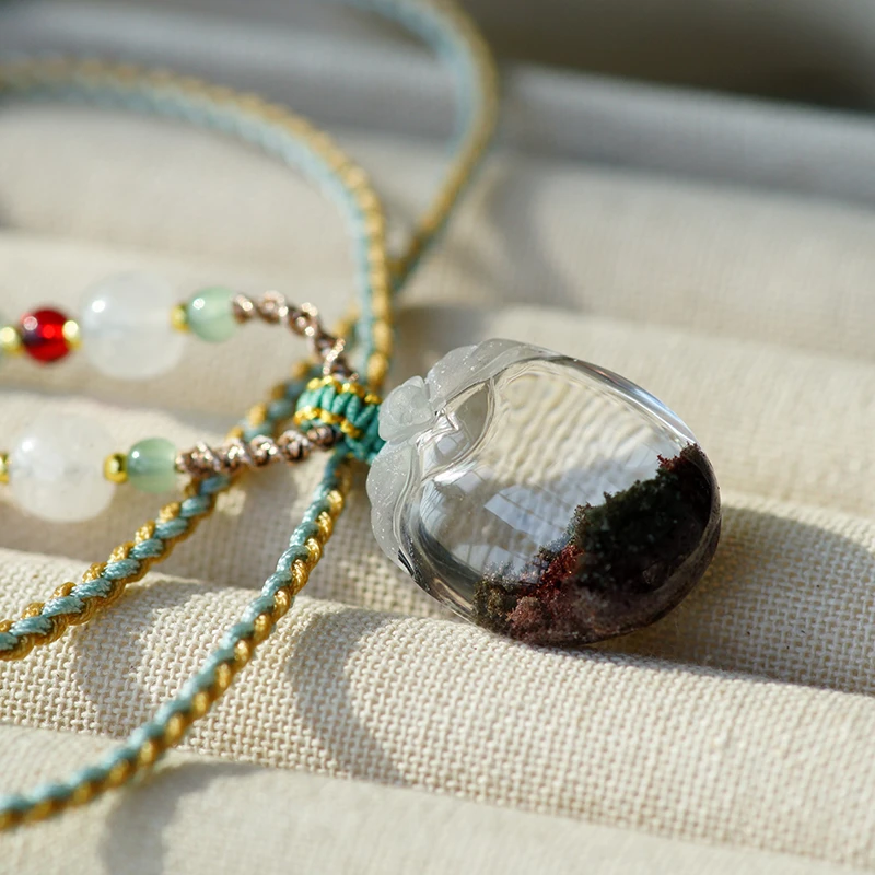 彩幽灵福在眼前吊坠水晶挂件