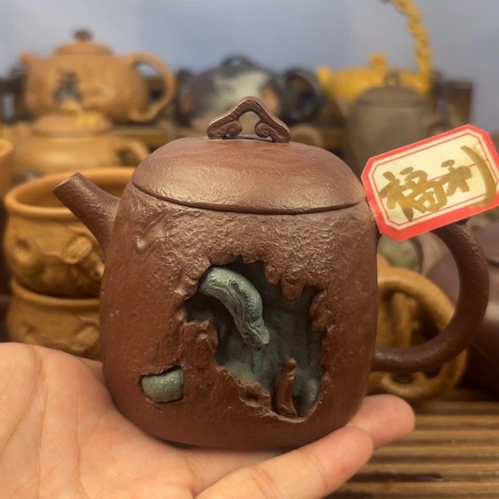 茶壶紫砂寻龙问道原矿老紫泥200c
