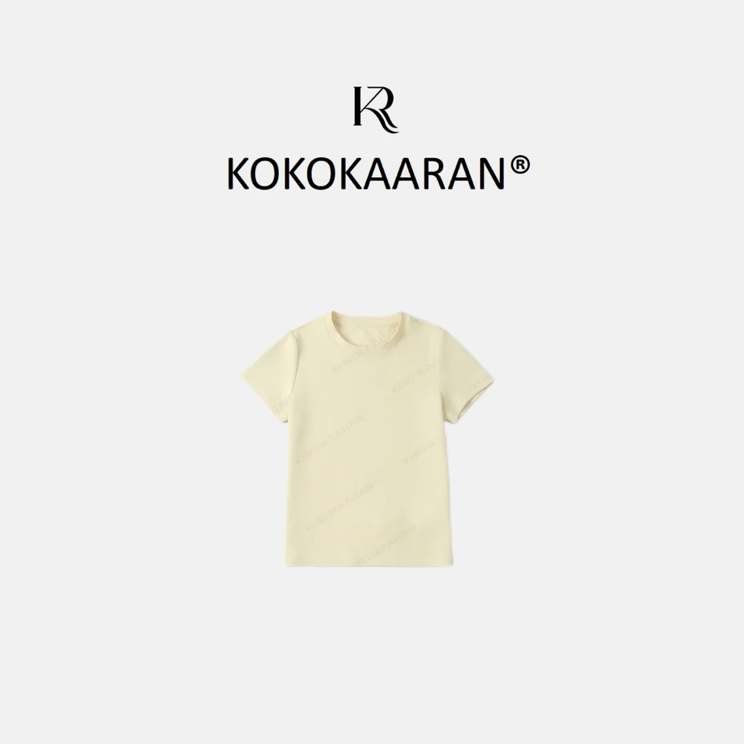 kokokaaran/可可咔伦欧若风 正肩显瘦基础百搭圆领修身短袖RL0036