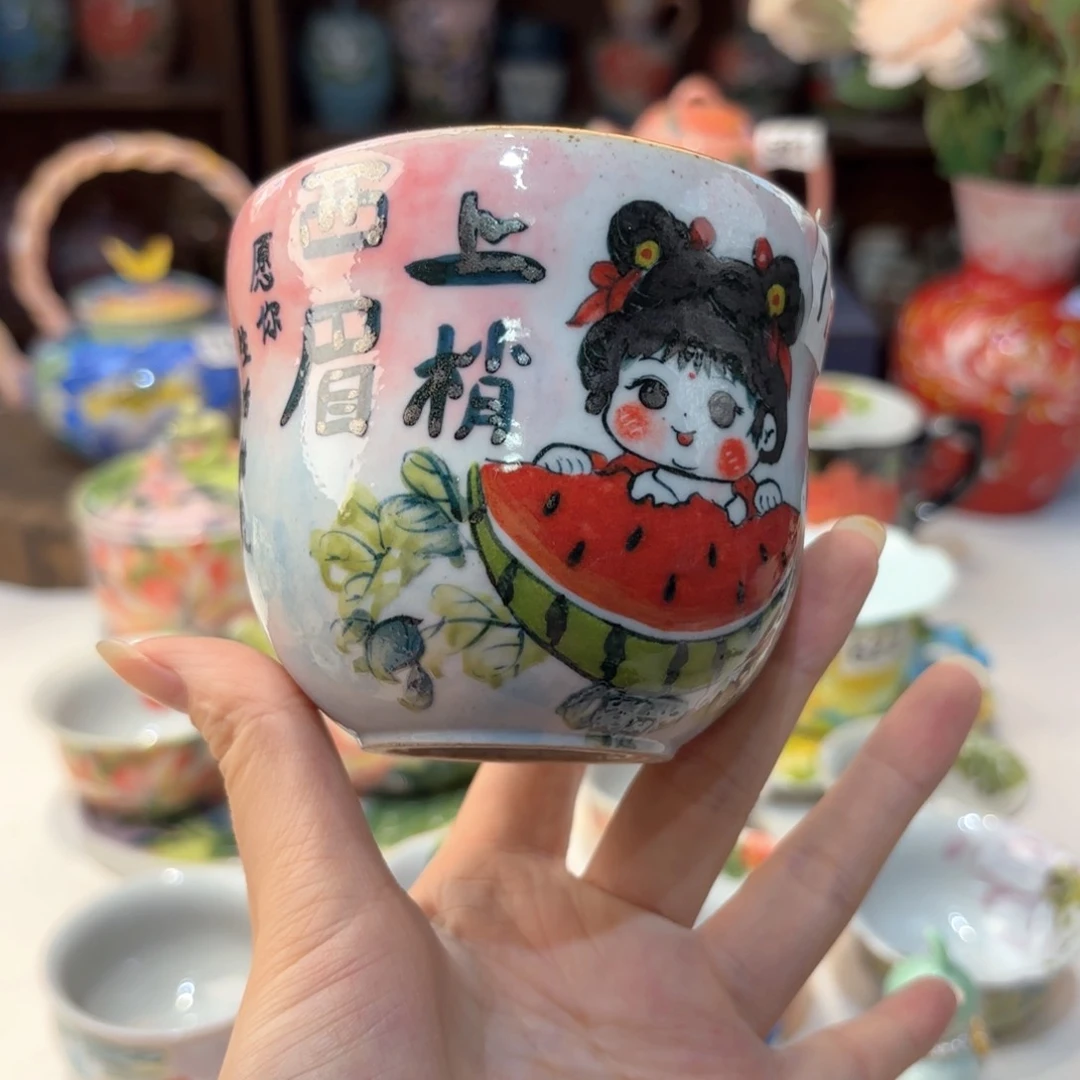 景德镇手绘高温釉下彩陶瓷茶具