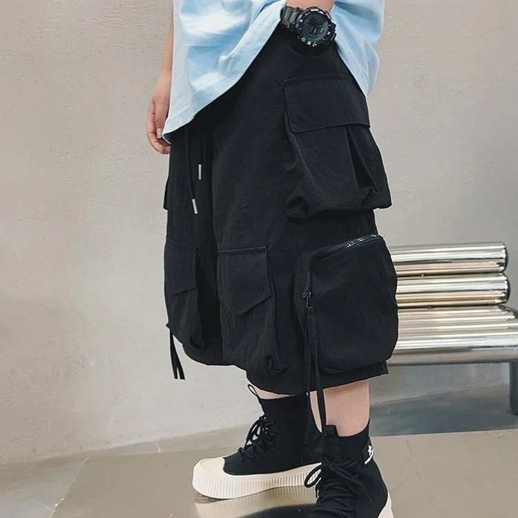 8852儿童工装短裤夏季新款夏装薄款男童女童宽松五分裤男童中裤