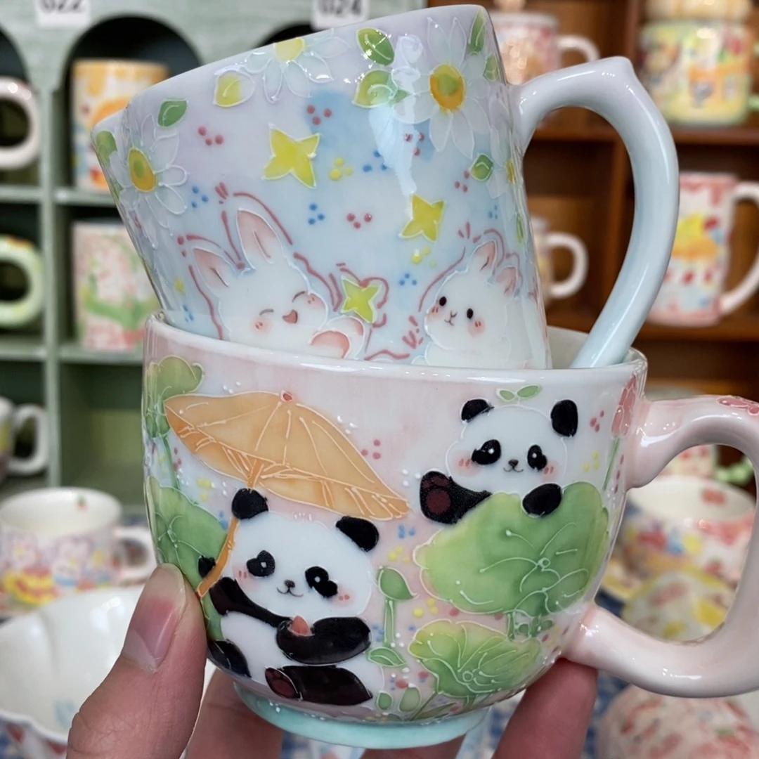 瓷片多**ᵐ马克杯兔子➕熊猫