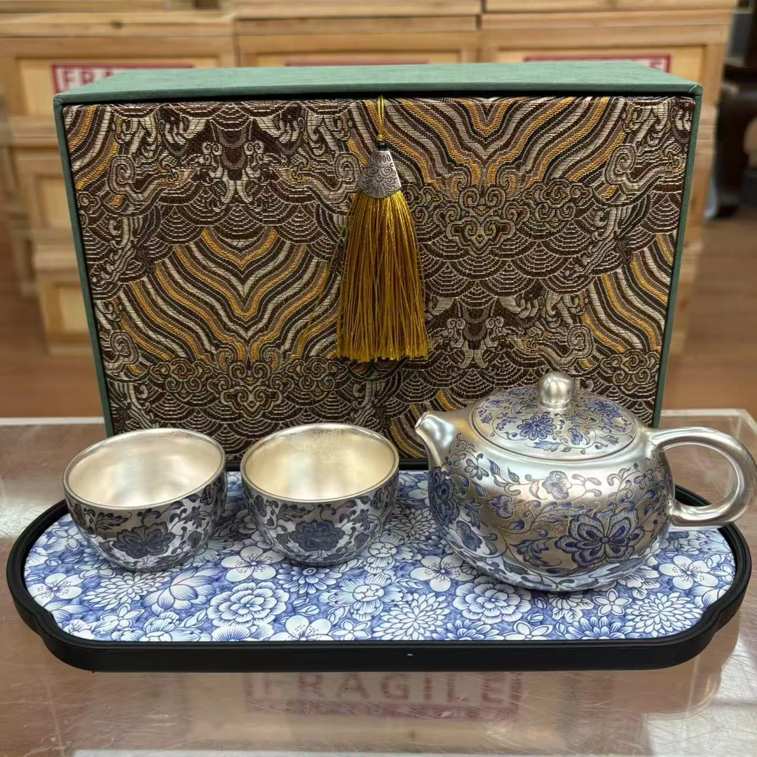 【闪购商品】缠枝莲高档陶瓷宫廷风一壶二杯