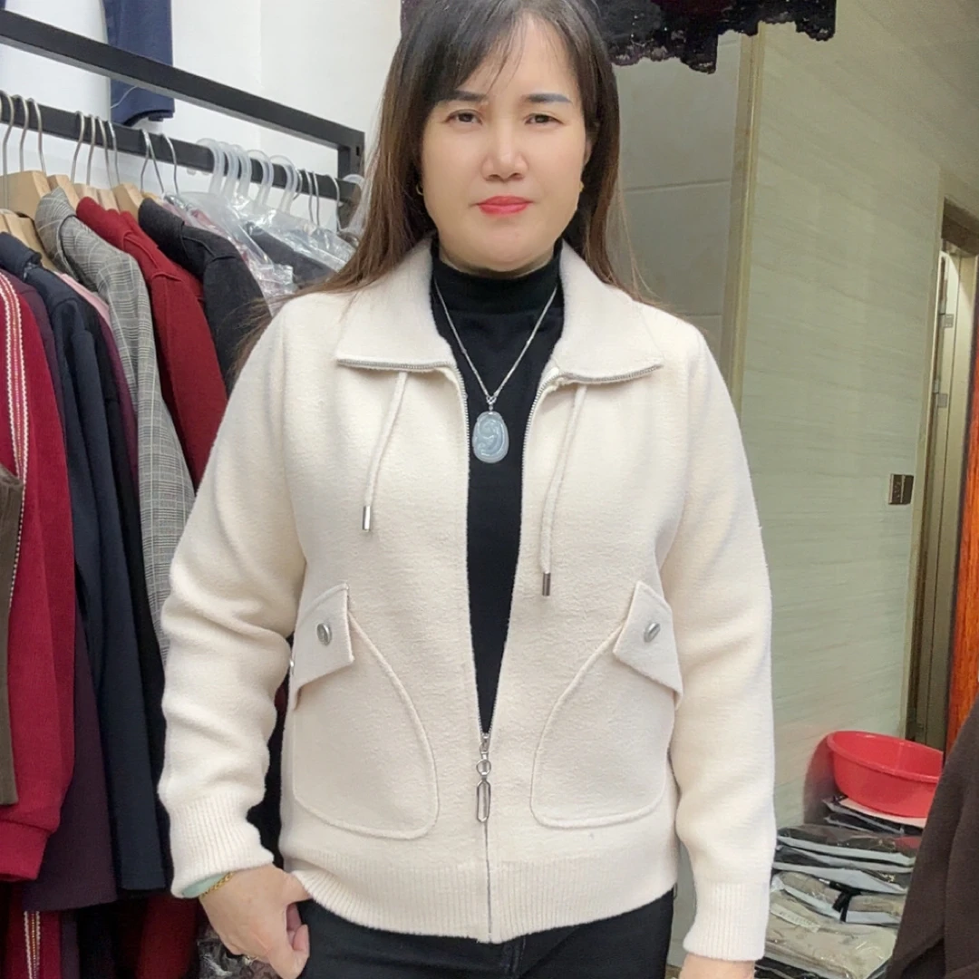 秋冬季新款女宽松显瘦时尚百搭休闲拉链外套女1