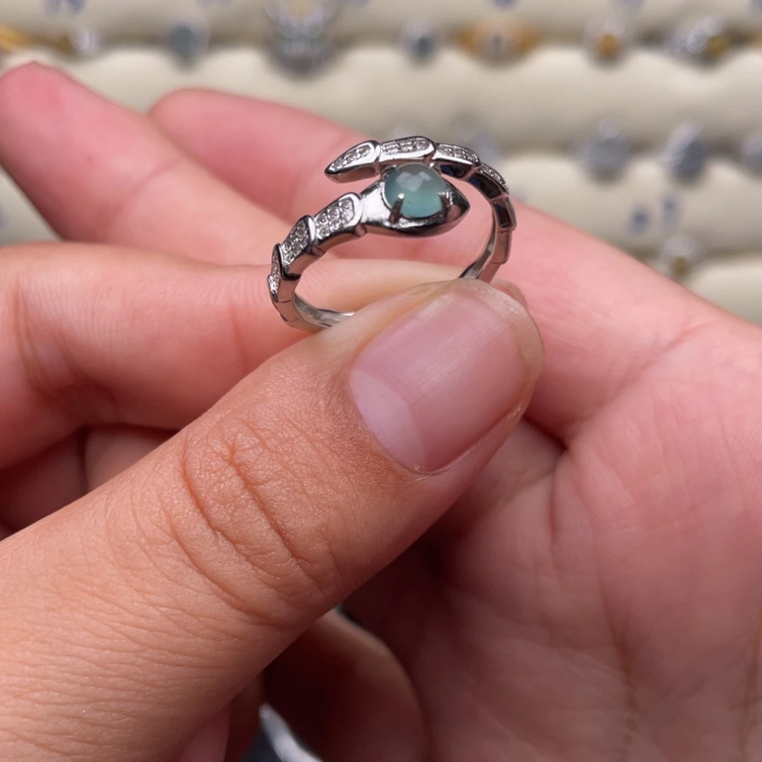 翡翠戒指银S925镶嵌1