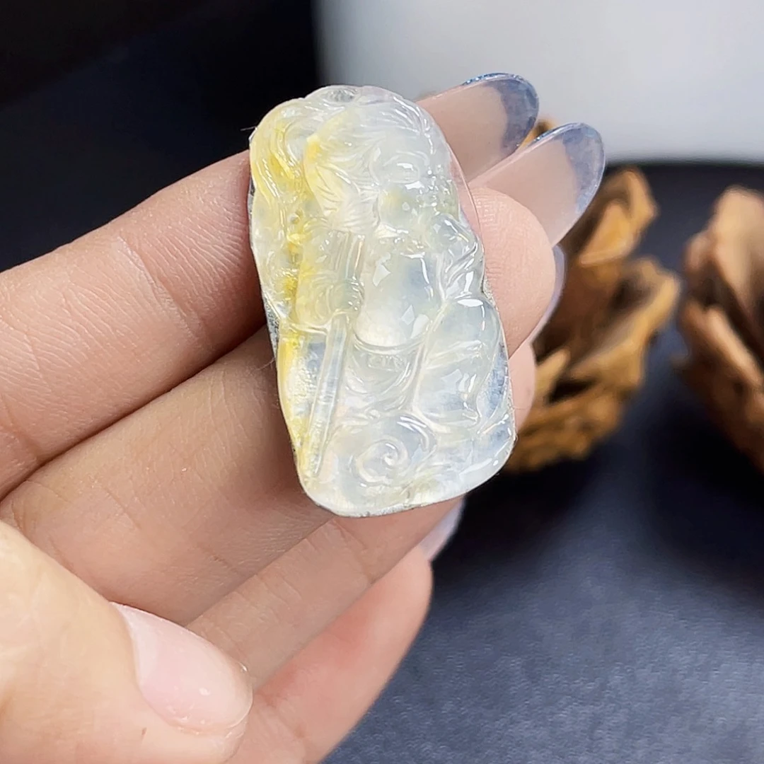 裸石翡翠XX0006高冰带黄佛齐天大圣