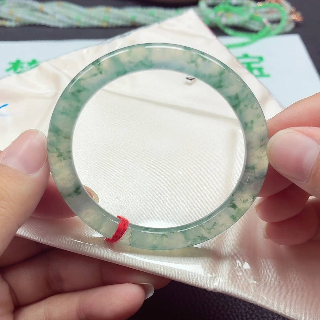 翡翠未镶嵌手镯天然缅甸A货翡翠（绿野仙踪）