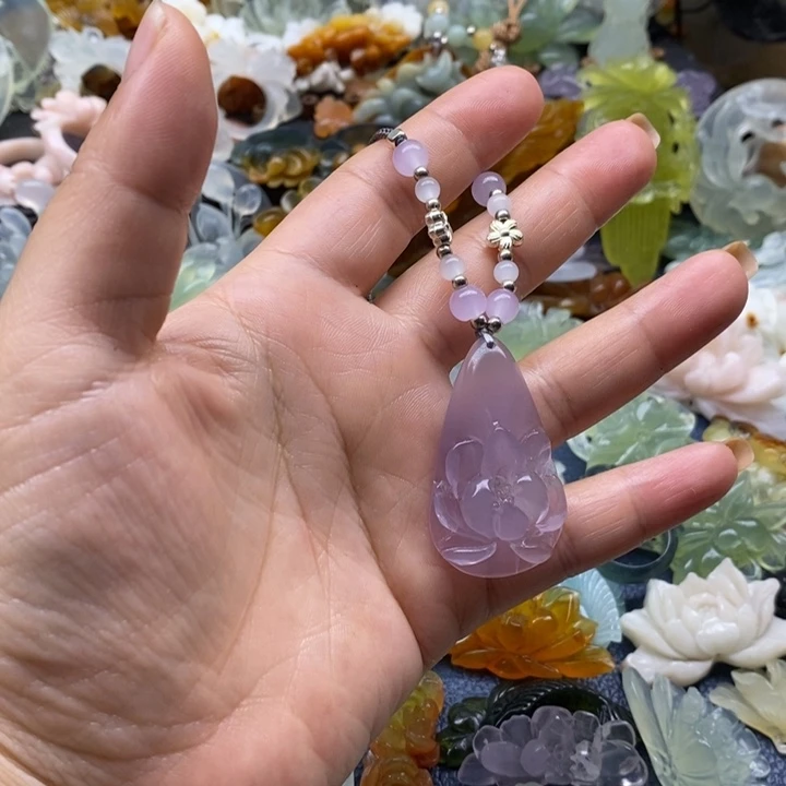蛇纹石玉合金颈饰