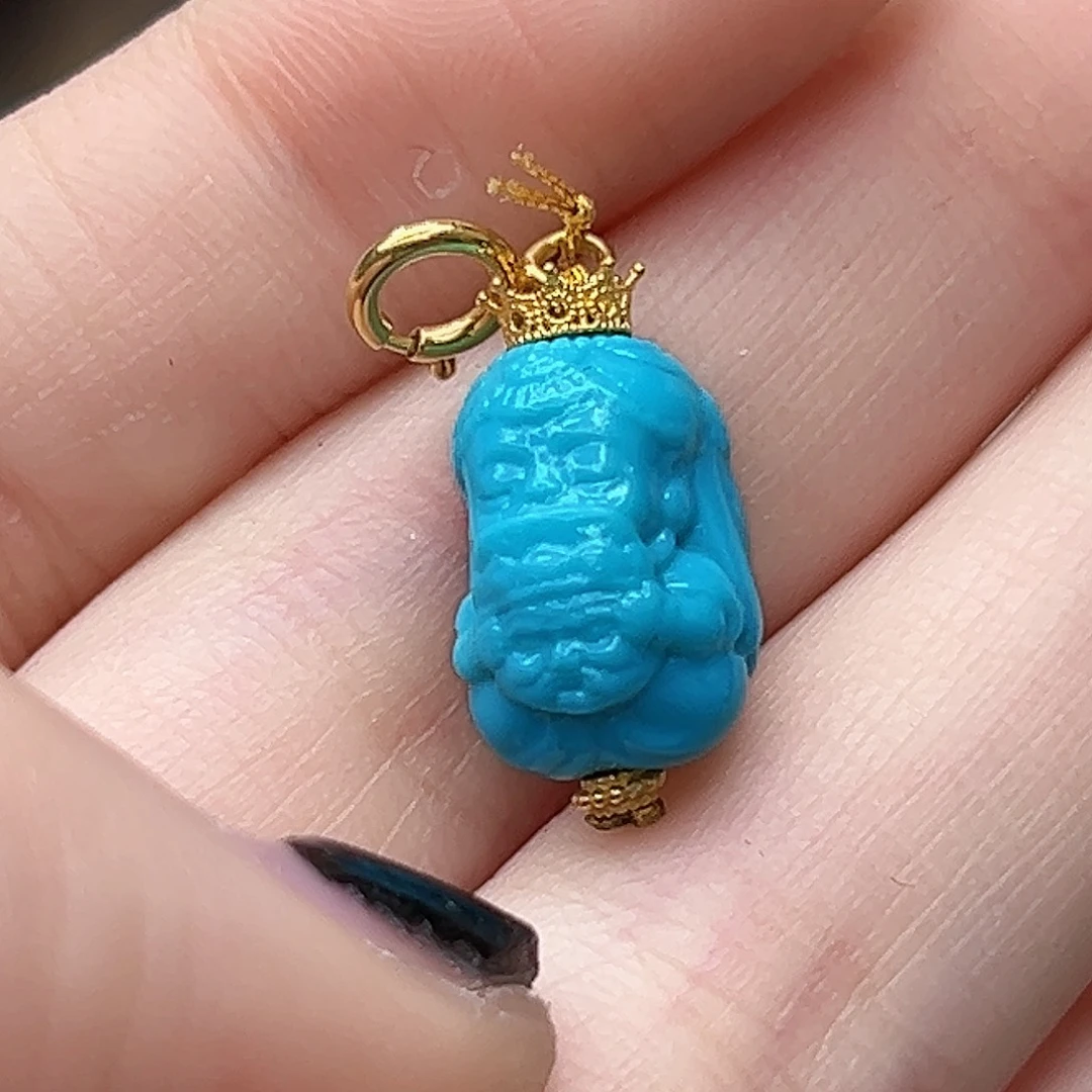 绿松石珠宝奇石18K金镶嵌