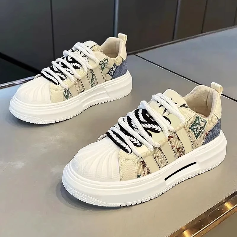 NY韩版时尚贝壳头板鞋男款春季软底舒适布面透气纯色百搭休闲鞋潮