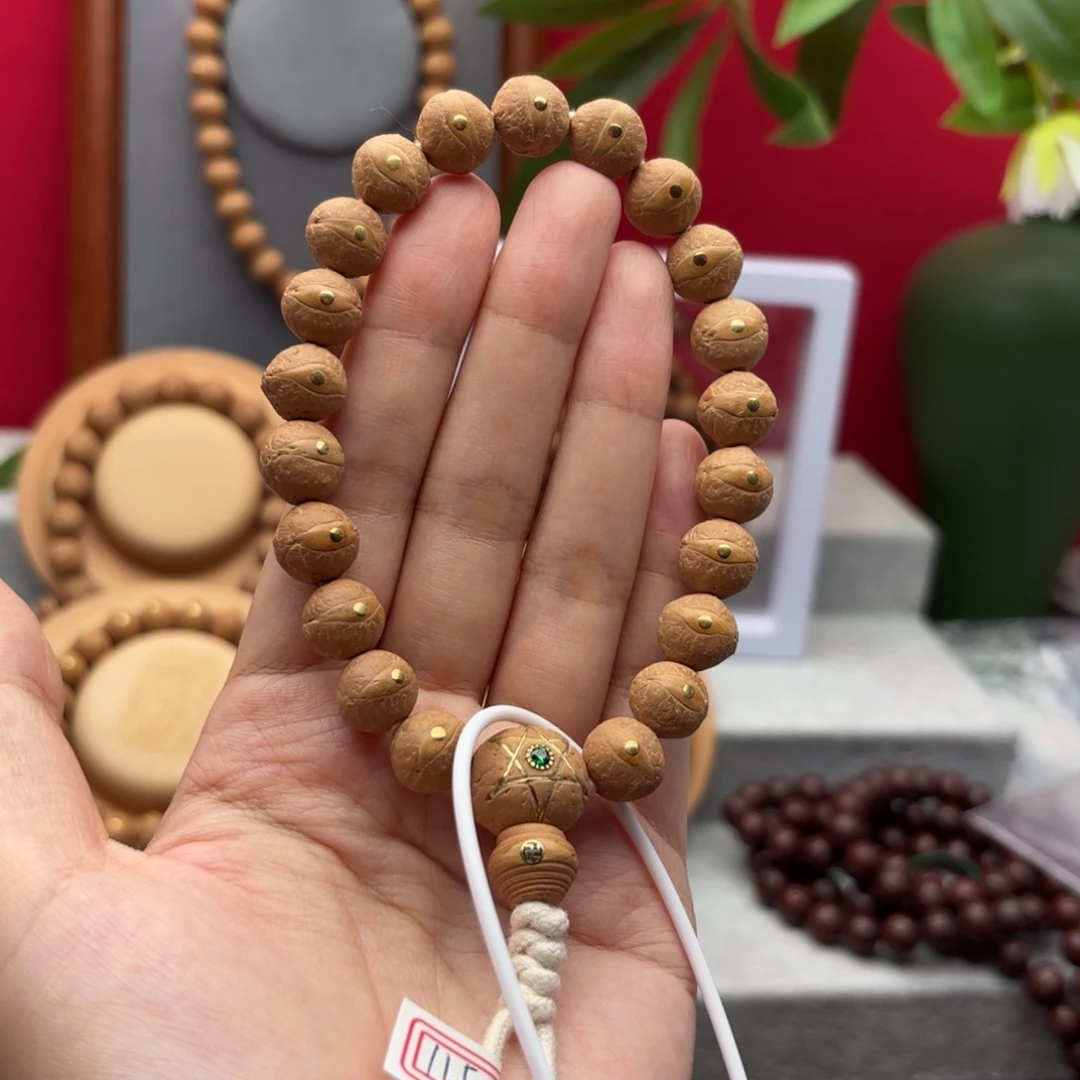 凤眼菩提手串11.5左右铜钉镶嵌手串