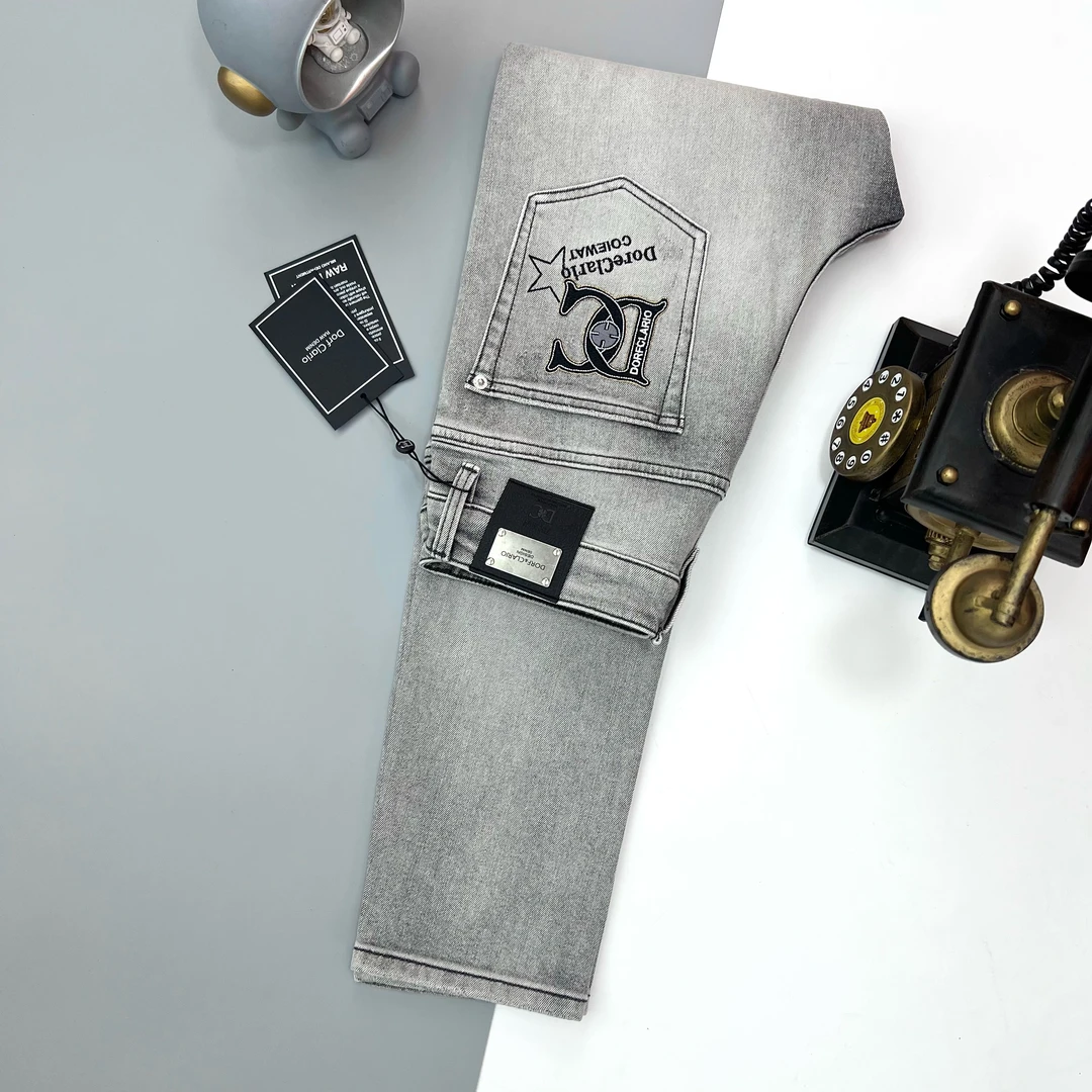 【52303-35】夏季新品男士轻奢弹力休闲水洗牛仔百搭修身小直筒长裤