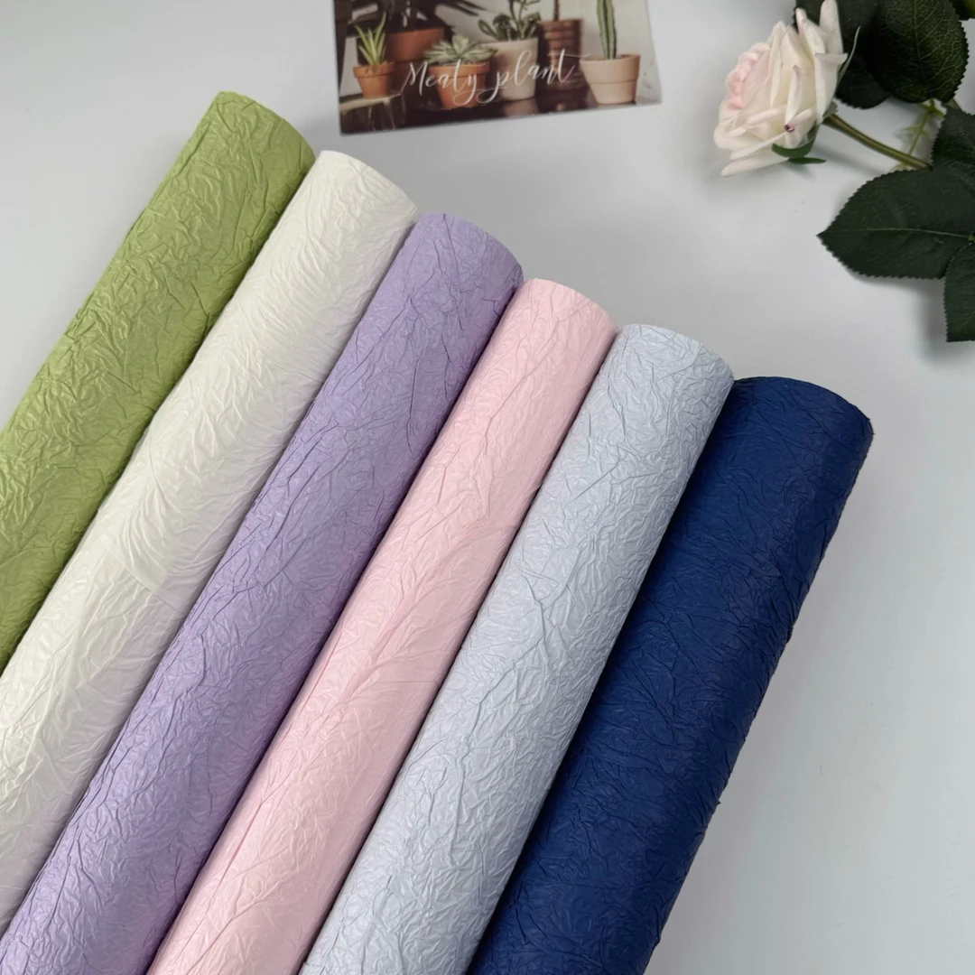 石纹纸加厚单面褶皱肌理纹包装纸花店花束包花纸