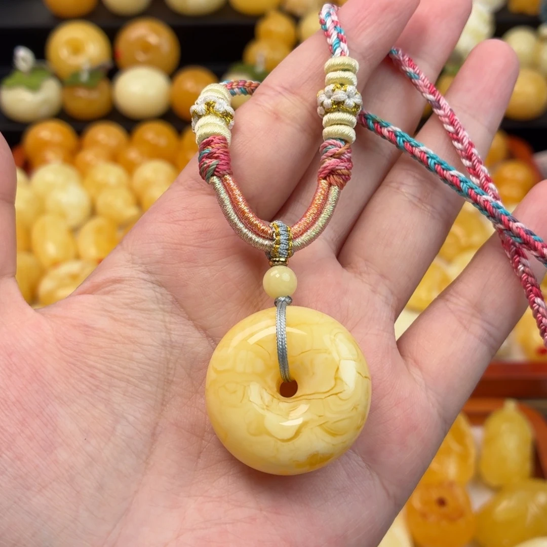 蜜蜡未镶嵌毛衣链蜜蜡