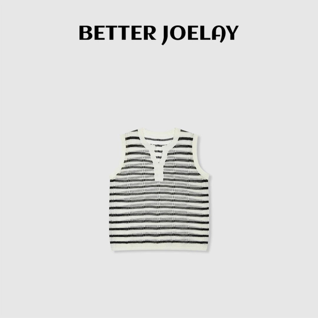 BETTER JOELAY-【斑马条纹】时尚百搭无袖针织衫休闲风LL5862