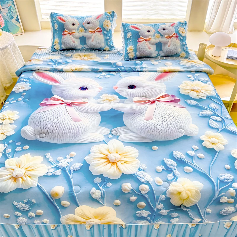 2025新款凉豆豆夏被夏凉被空调被床盖软凉席席子四件套1.8米1.5m2