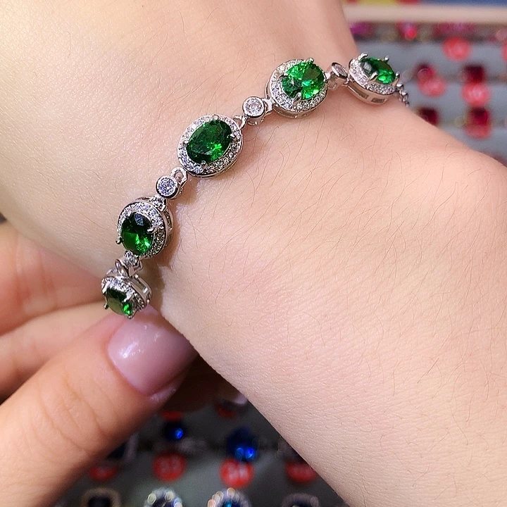 透辉石手链银S925镶嵌