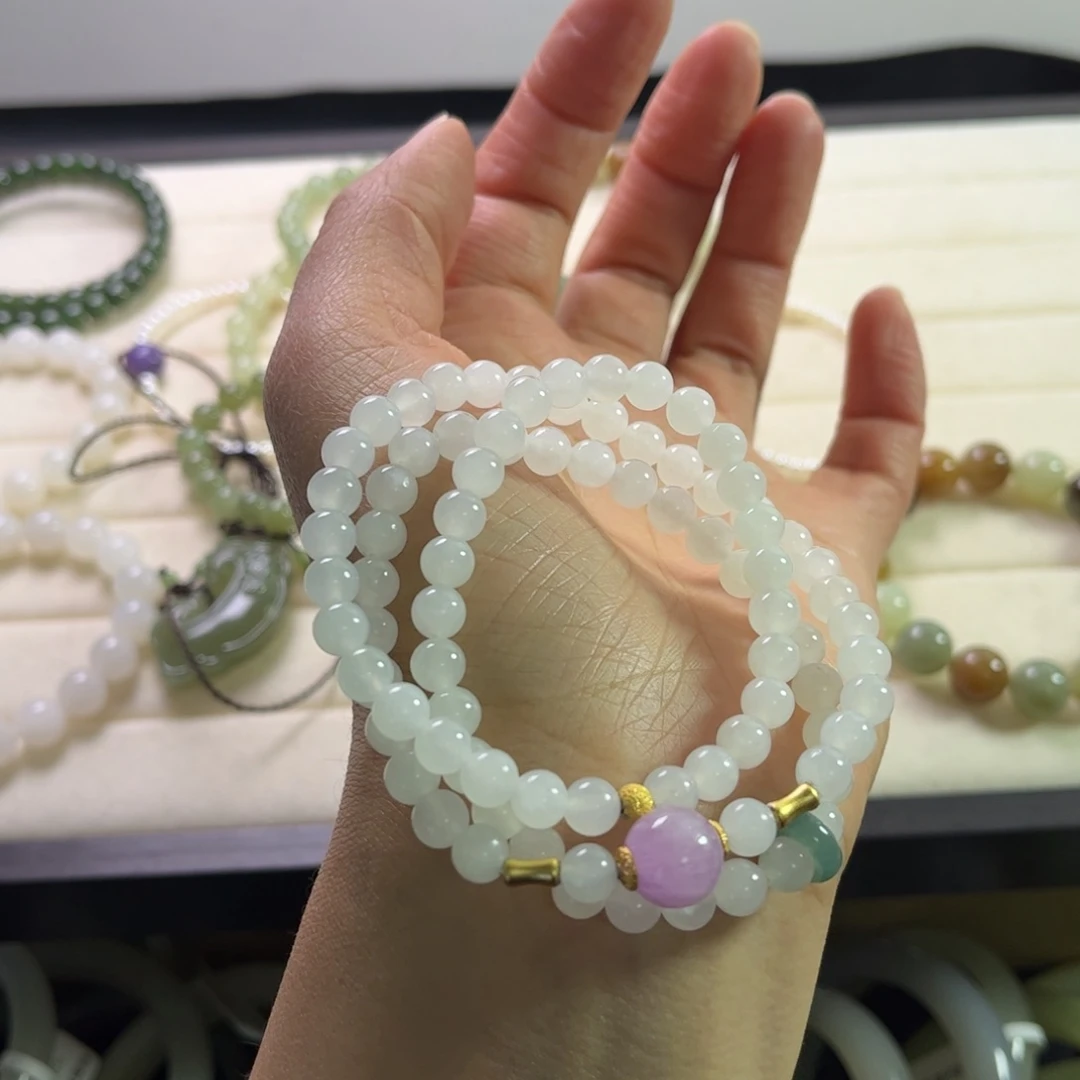 和田玉三圈手链未镶嵌