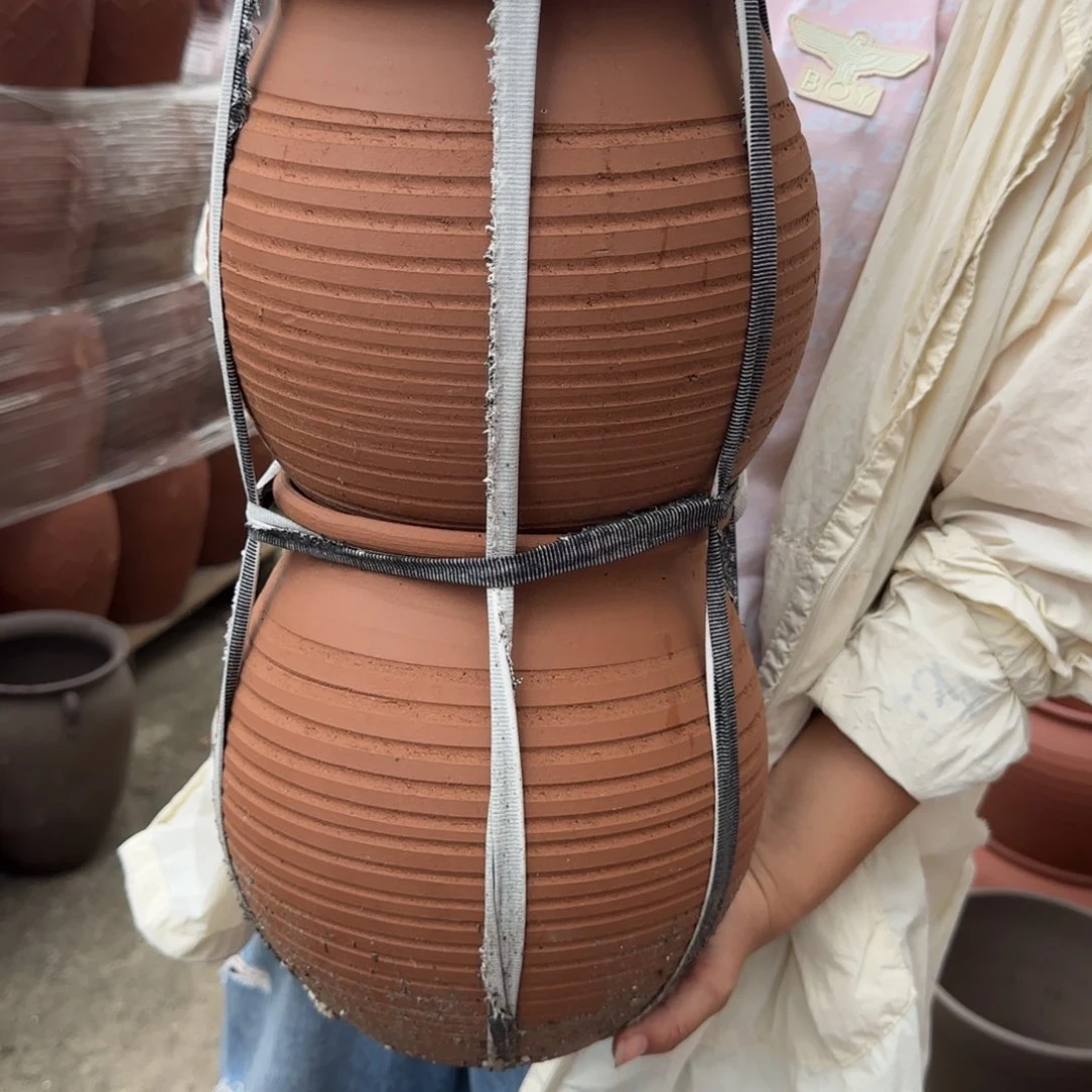 紫砂花盆口20高23宜兴土陶