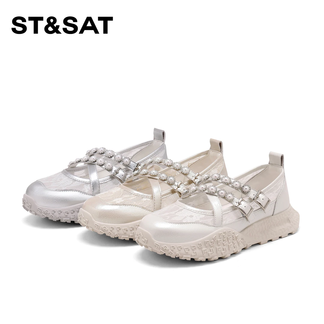 星期六玛丽珍蕾丝透气阿甘2025新款芭蕾风百搭鞋子女ins潮牌百搭