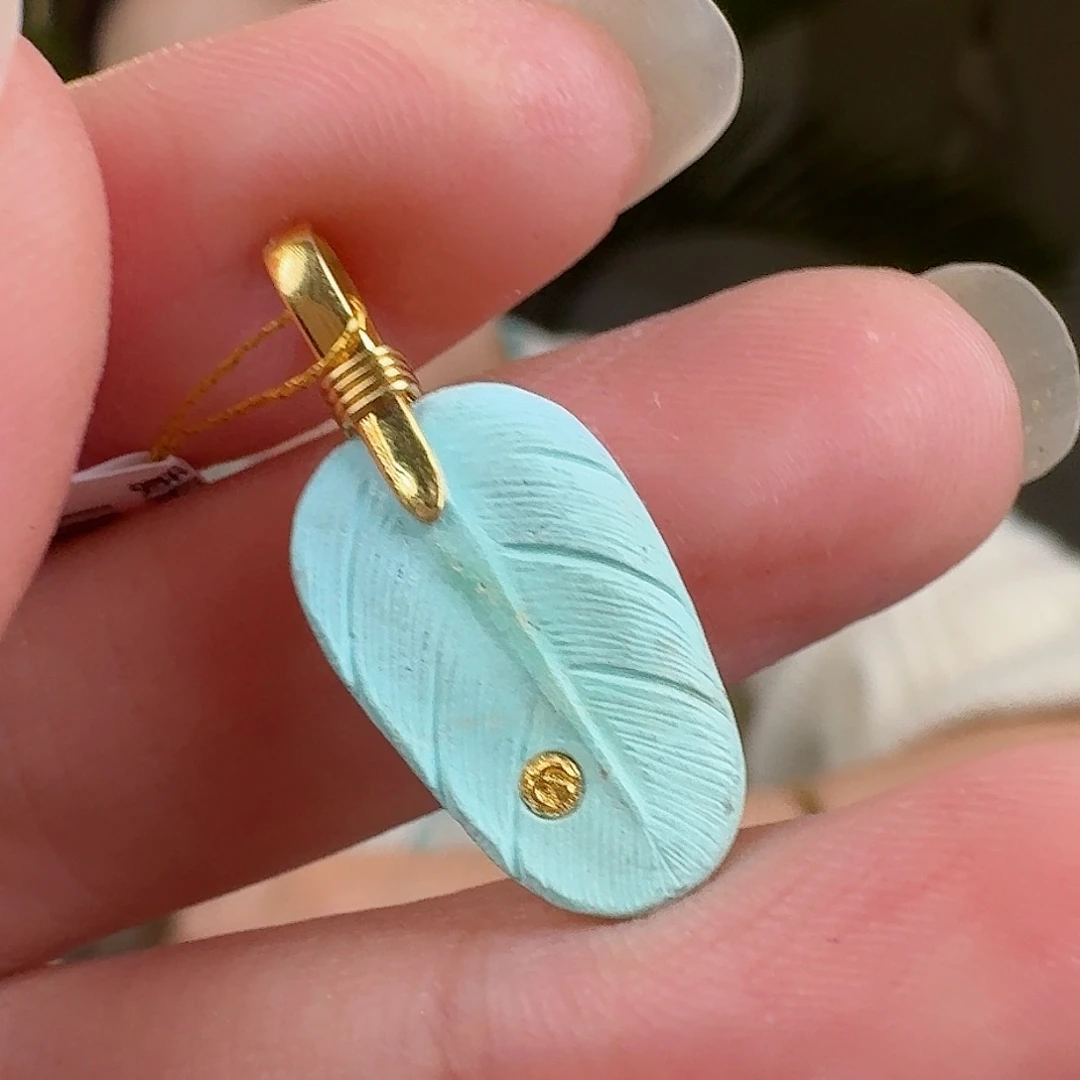 绿松石珠宝奇石18K金镶嵌