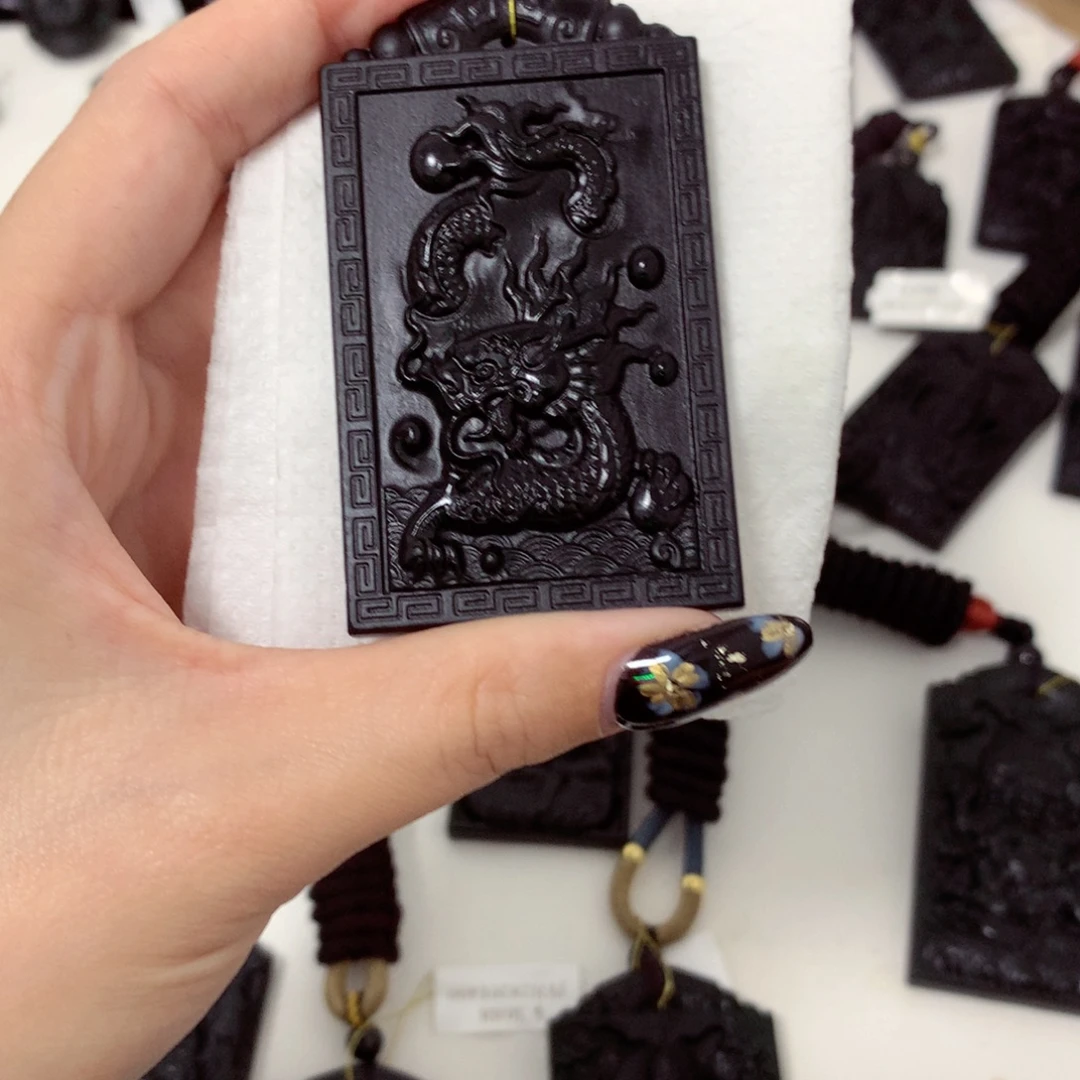 天然缅甸a货钢琴黑挂件