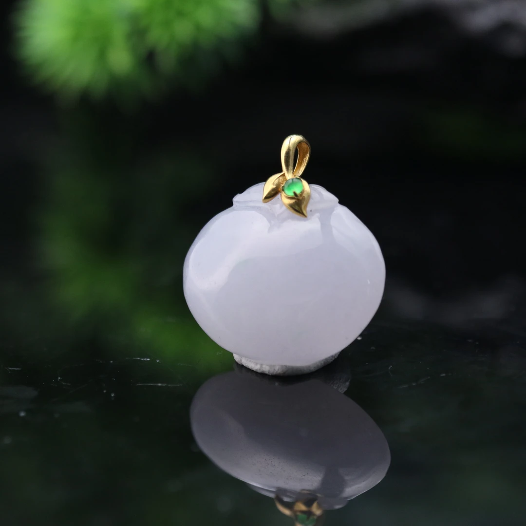 FC45天然缅甸翡翠A货18k冰挂件/800583/保利厦门拍卖