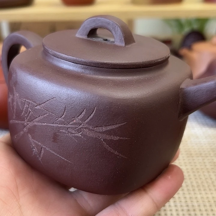 紫砂茶壶宜兴原矿紫砂壶、四方