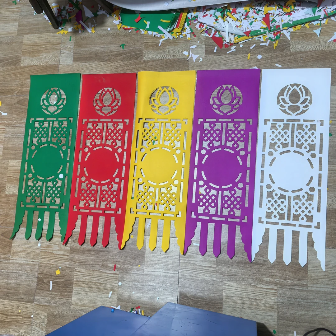 镂空剪纸吊饰双胶颜色纸制作宽25高75厘米200张