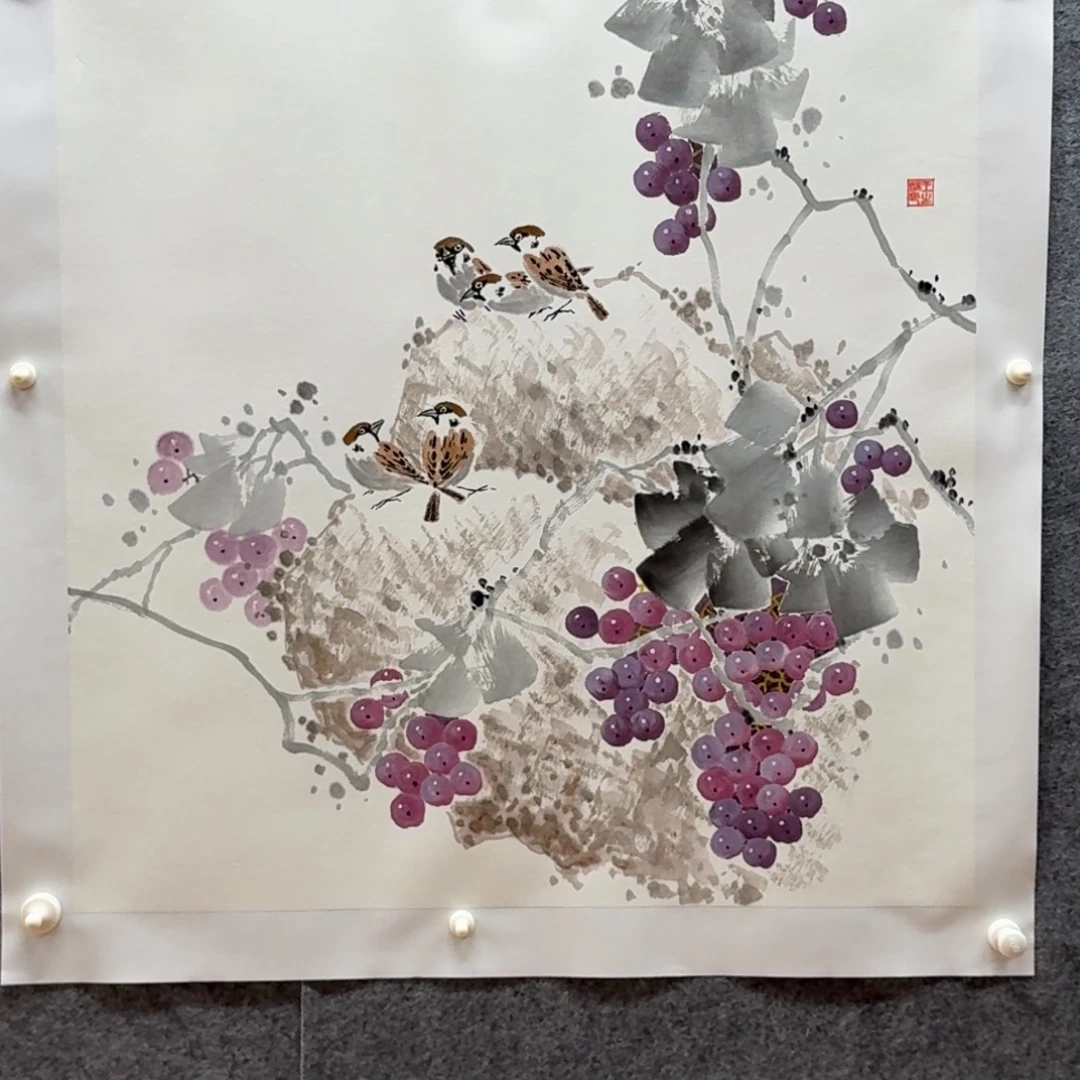 国画四尺斗方作品花鸟