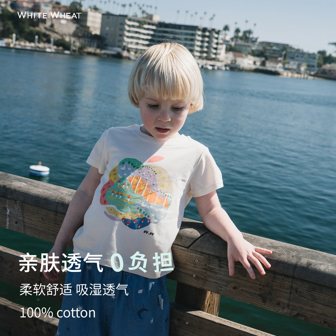 whitewheat儿童2025运动休短袖T恤WWBXT020