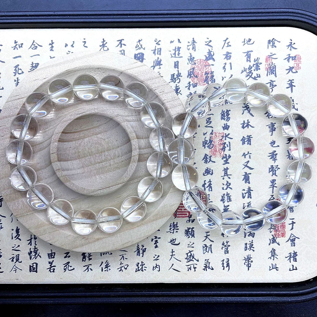 纯天然白水晶手串