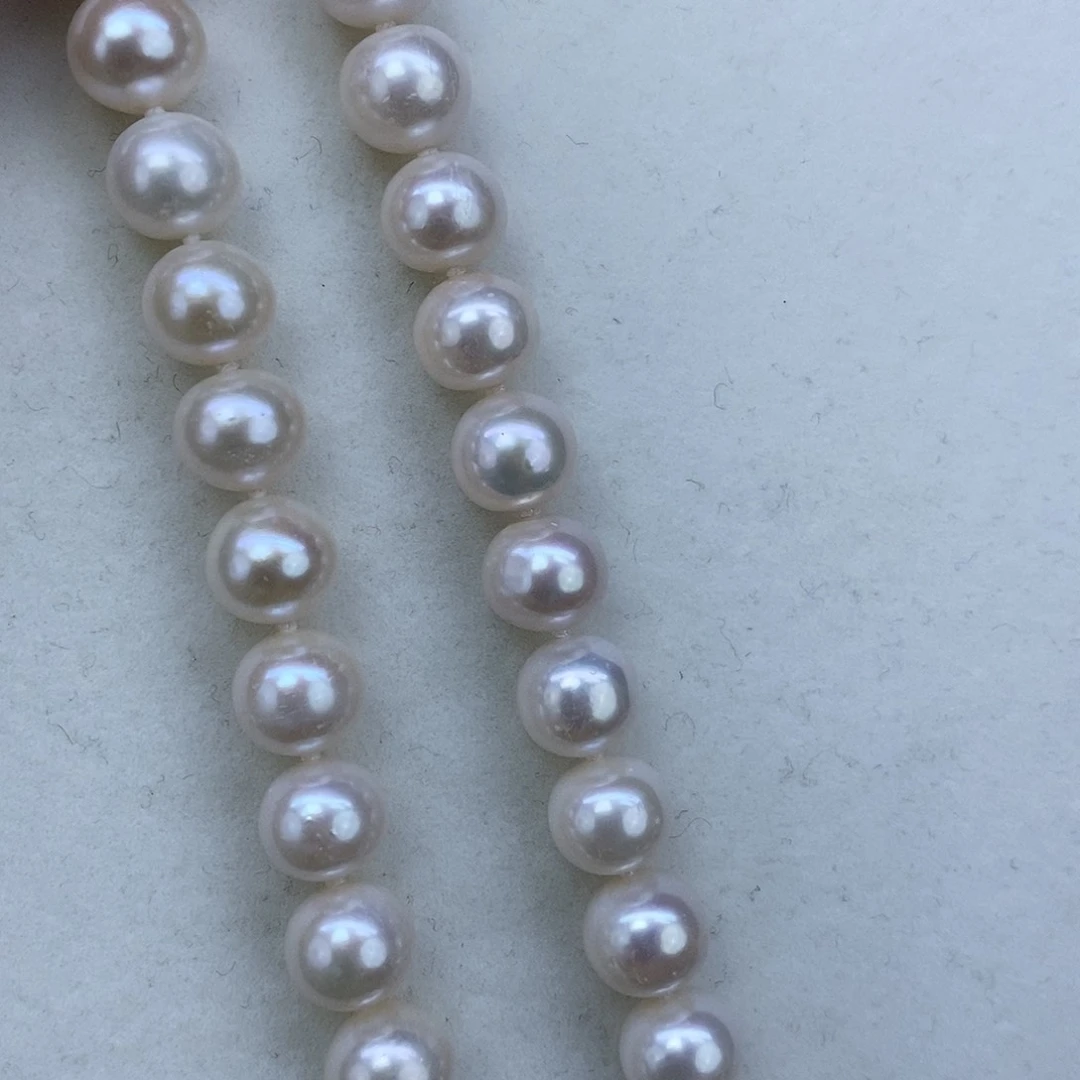 淡水珍珠颈饰银S925镶嵌➕9-10极光天女粉