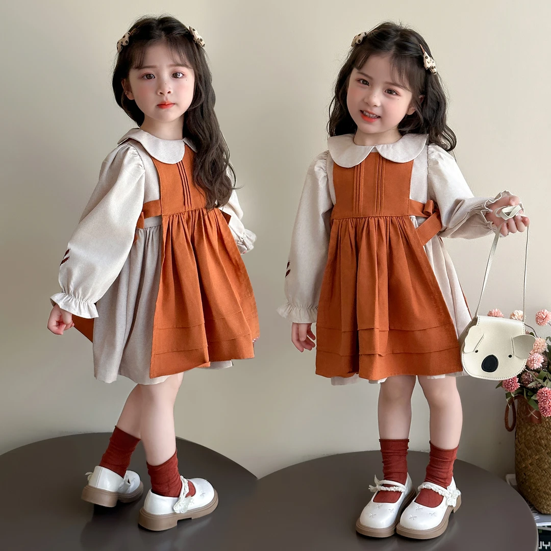 女小童小香风连衣裙春秋款女宝宝洋气公主裙小女孩韩版时髦两件套